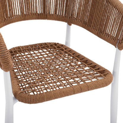 ΠΟΛΥΘΡΟΝΑ ΑΛΟΥΜΙΝΙΟΥ EULO ΛΕΥΚΗ ΣΥΝΘΕΤΙΚΟ RATTAN ΜΠΕΖ 55,5x63,5x78