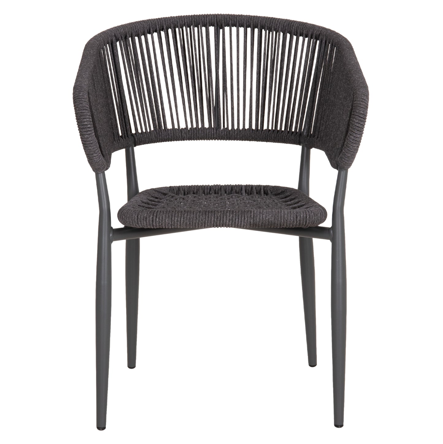 EULO ALUMINUM ARMCHAIR GRAY TWISTED RATTAN GRAY 57x63x77