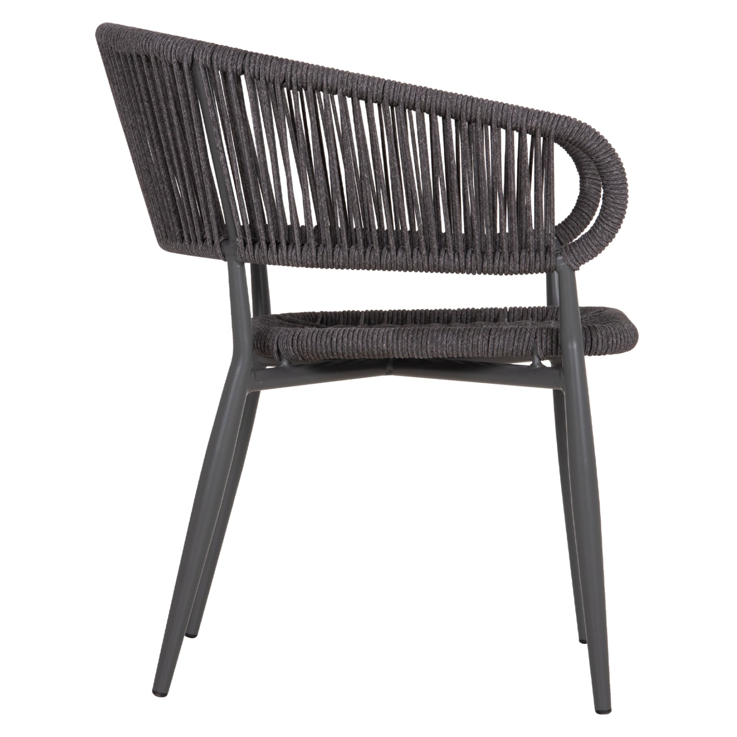 EULO ALUMINUM ARMCHAIR GRAY TWISTED RATTAN GRAY 57x63x77