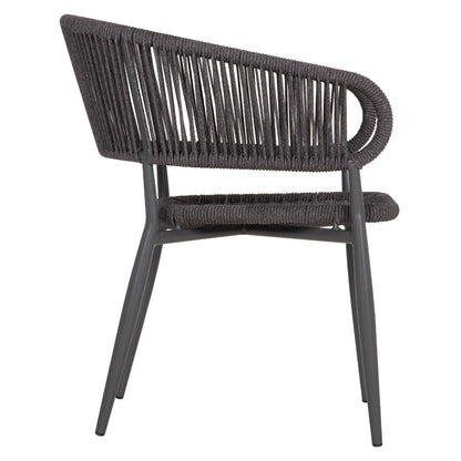 EULO ALUMINUM ARMCHAIR GRAY TWISTED RATTAN GRAY 57x63x77