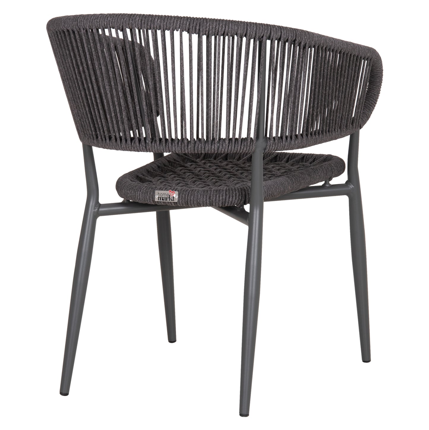 EULO ALUMINUM ARMCHAIR GRAY TWISTED RATTAN GRAY 57x63x77