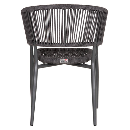 EULO ALUMINUM ARMCHAIR GRAY TWISTED RATTAN GRAY 57x63x77