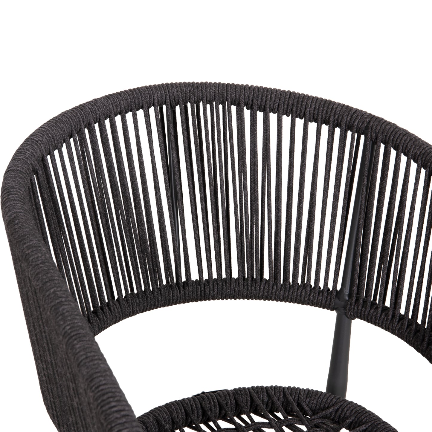 EULO ALUMINUM ARMCHAIR GRAY TWISTED RATTAN GRAY 57x63x77