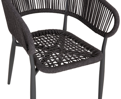 EULO ALUMINUM ARMCHAIR GRAY TWISTED RATTAN GRAY 57x63x77