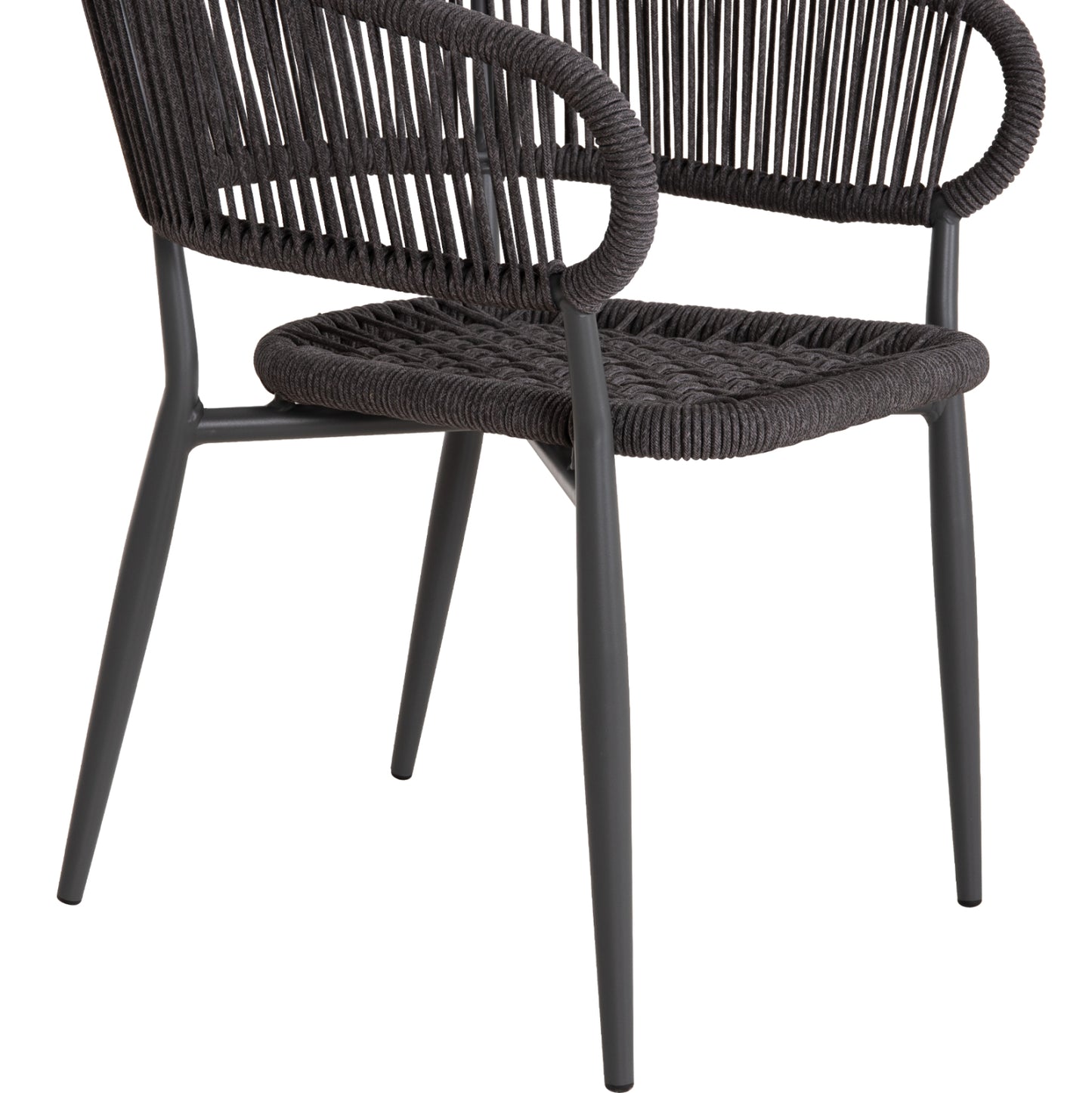 EULO ALUMINUM ARMCHAIR GRAY TWISTED RATTAN GRAY 57x63x77
