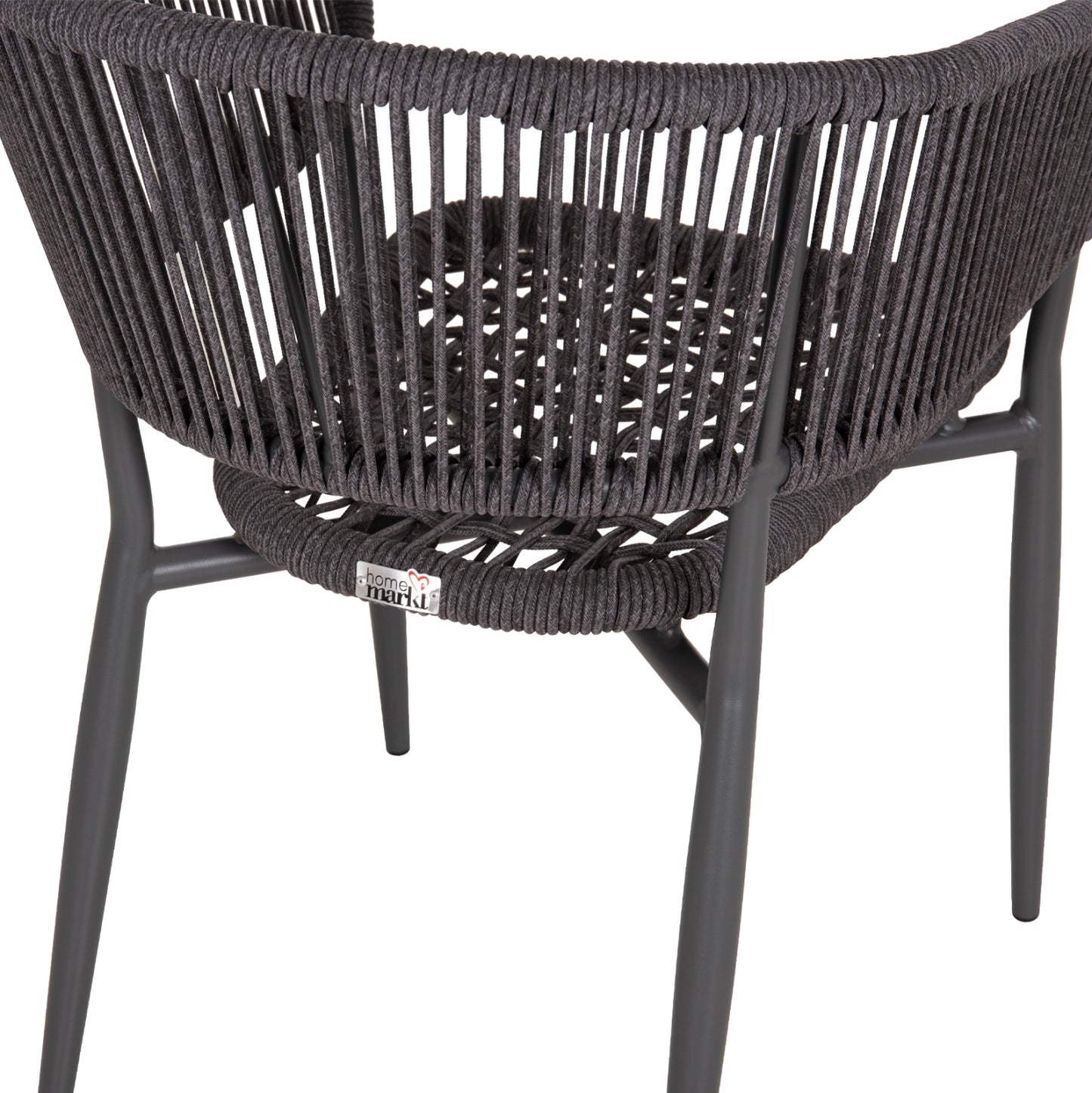 EULO ALUMINUM ARMCHAIR GRAY TWISTED RATTAN GRAY 57x63x77