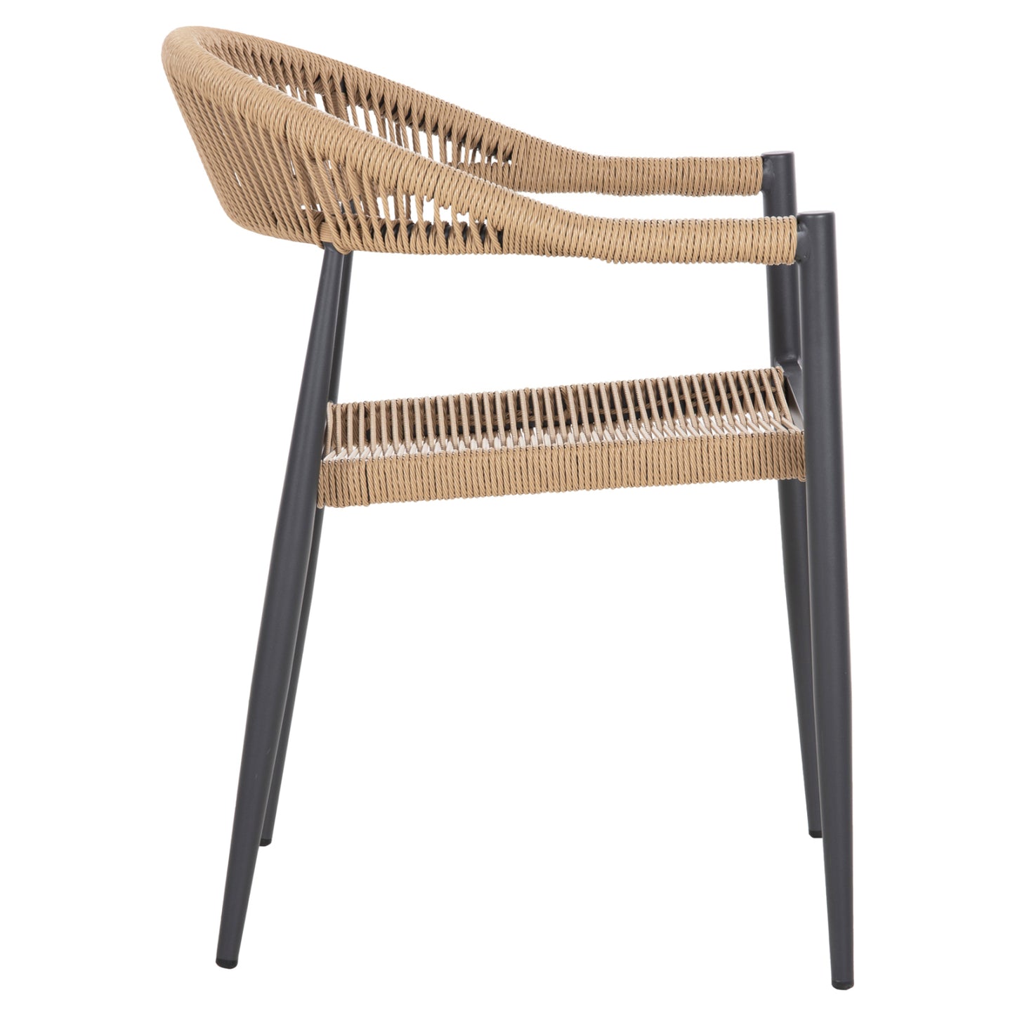 ALUMINUM ARMCHAIR GRET ANTHRACITE PE RATTAN BEIGE 56x55.5x78