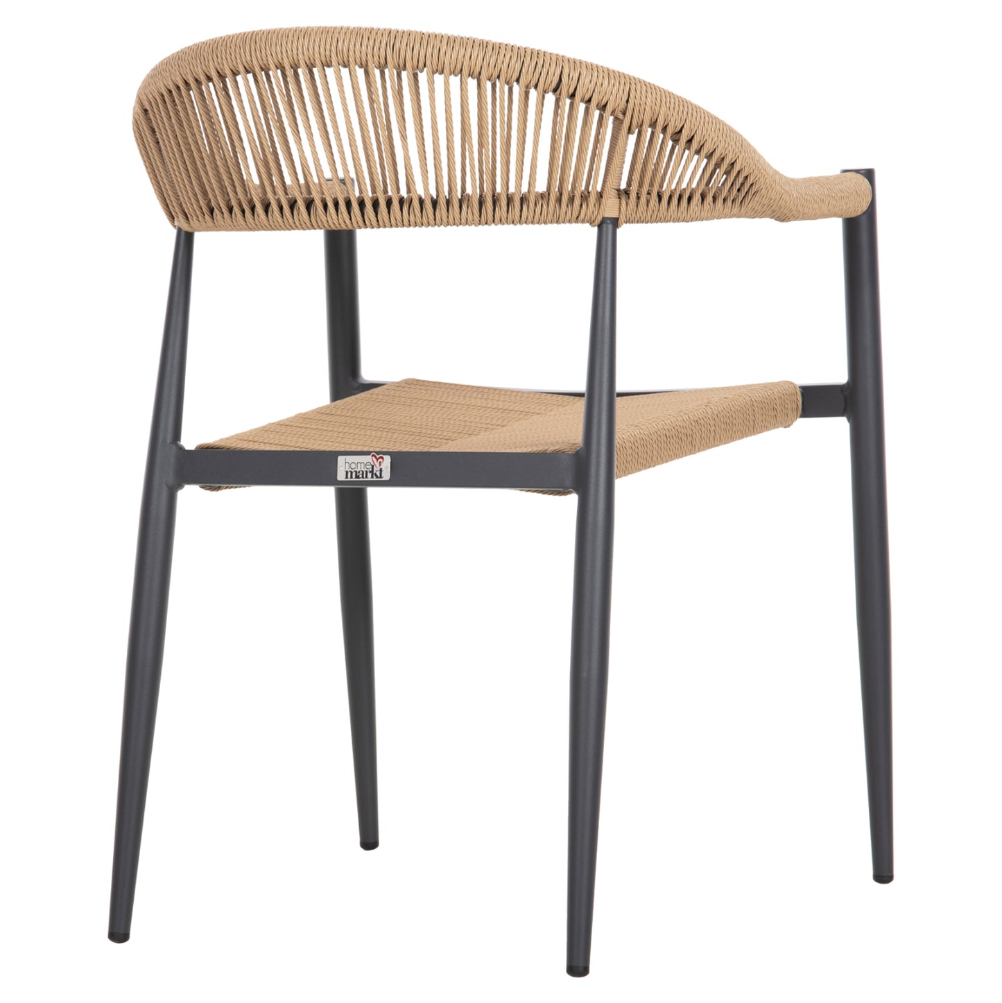ALUMINUM ARMCHAIR GRET ANTHRACITE PE RATTAN BEIGE 56x55.5x78