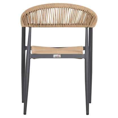ALUMINUM ARMCHAIR GRET ANTHRACITE PE RATTAN BEIGE 56x55.5x78