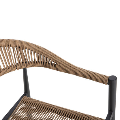 ALUMINUM ARMCHAIR GRET ANTHRACITE PE RATTAN BEIGE 56x55.5x78