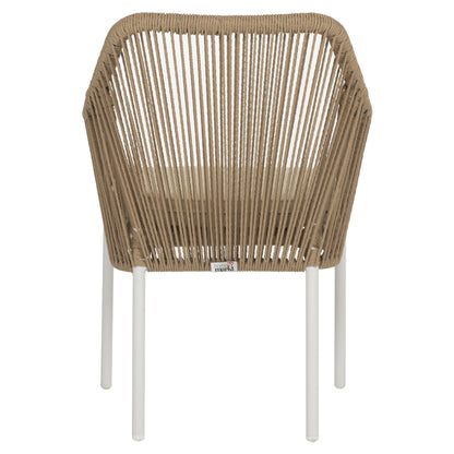 LOKKI ALUMINUM ARMCHAIR WHITE WITH WICKER PE ROPE BEIGE 56x66x82