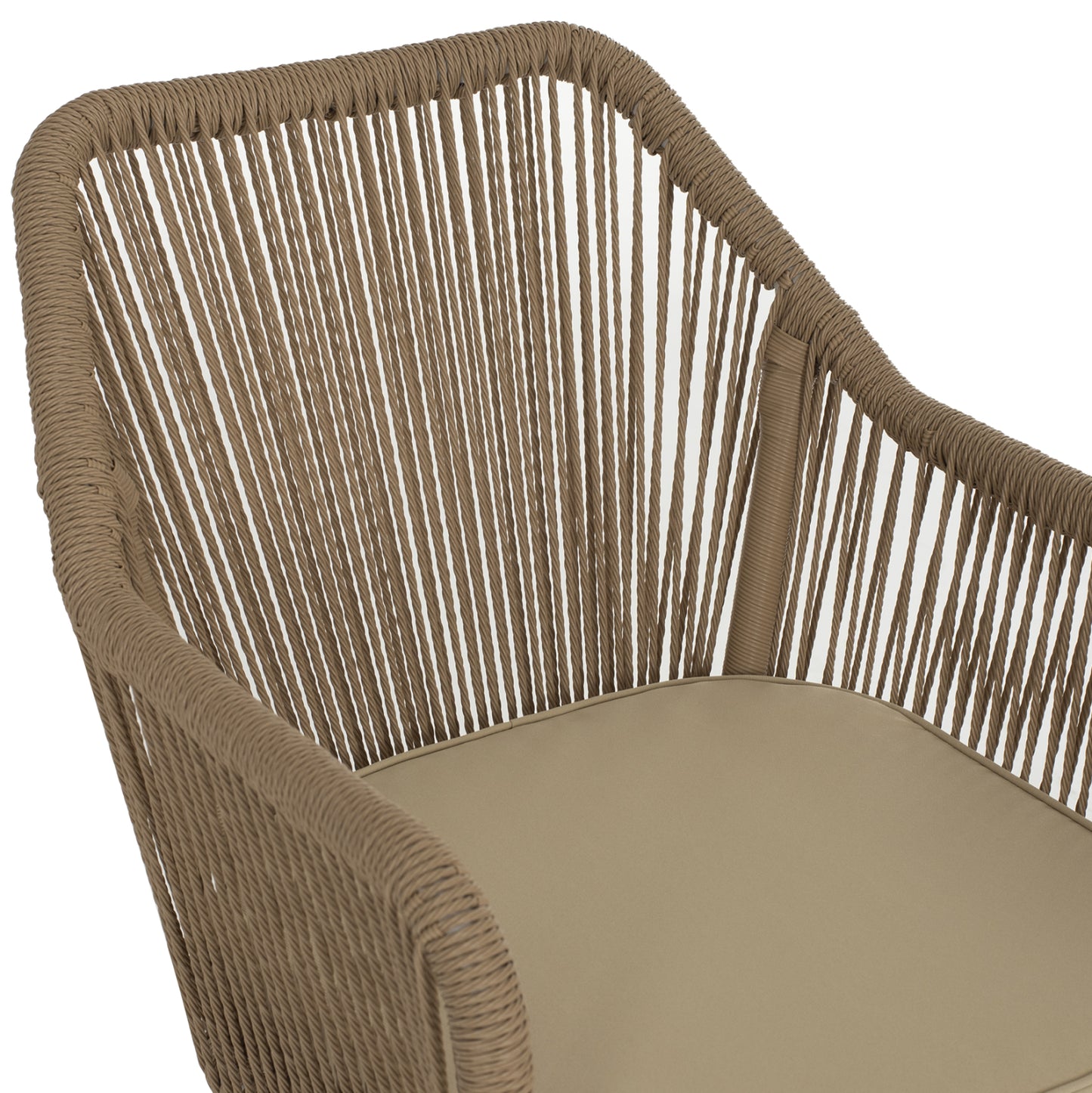 LOKKI ALUMINUM ARMCHAIR WHITE WITH WICKER PE ROPE BEIGE 56x66x82