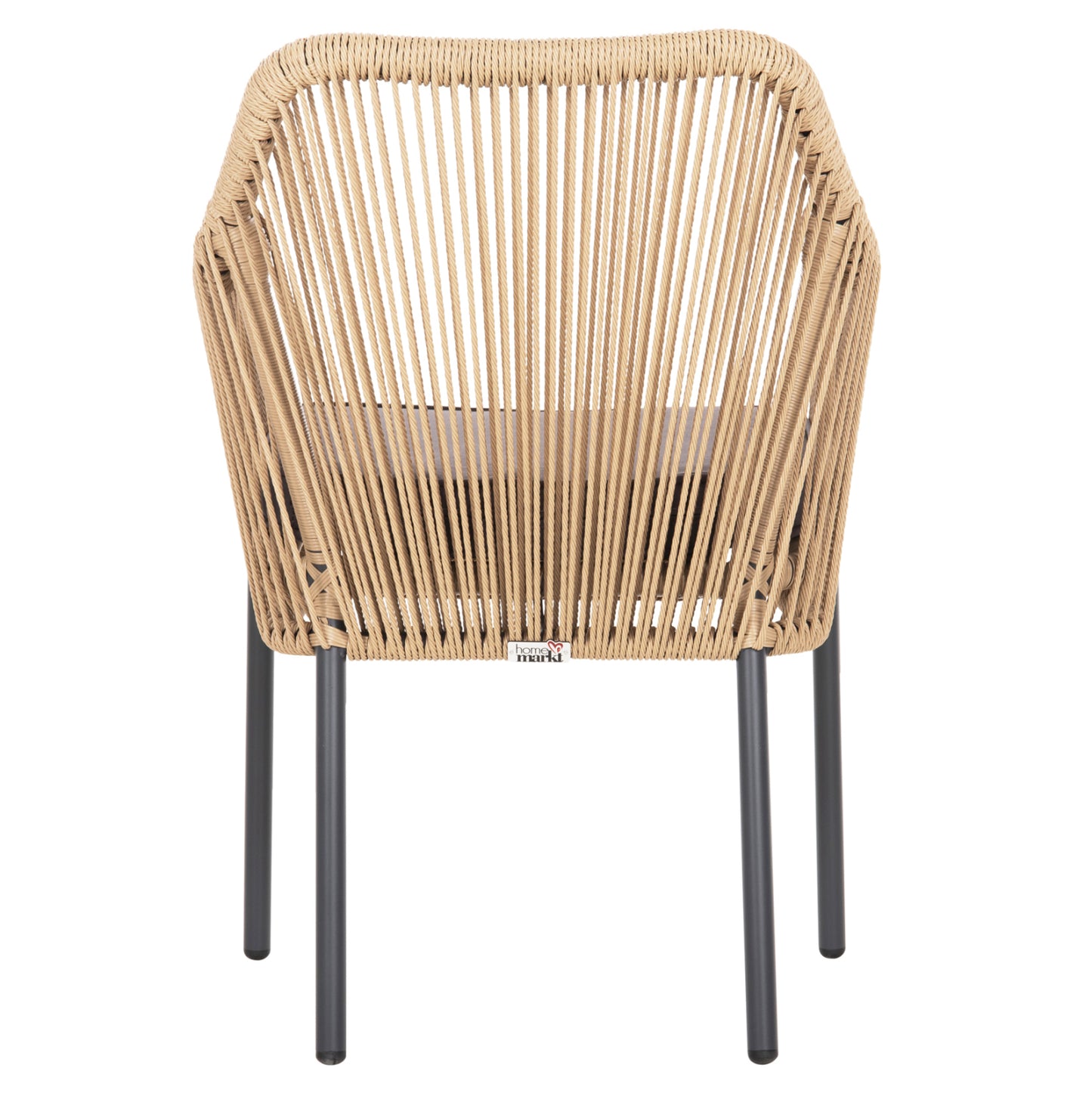LOKKI ALUMINIUM ARMCHAIR CHARCOAL WITH PE WICKER ROPE 56x66x82