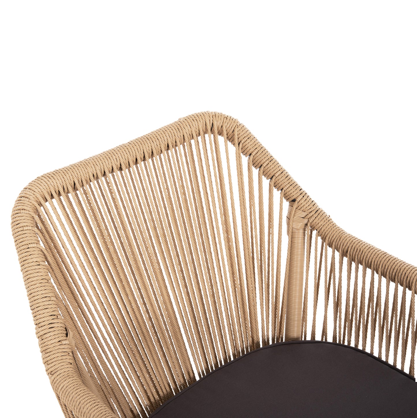 LOKKI ALUMINIUM ARMCHAIR CHARCOAL WITH PE WICKER ROPE 56x66x82