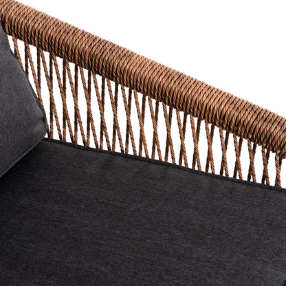 ΠΟΛΥΘΡΟΝΑ ΑΛΟΥΜΙΝΙΟΥ MAYBEL ΑΝΘΡΑΚΙ ΜΕ ΚΑΦΕ P.E. RATTAN 67x74x72-87