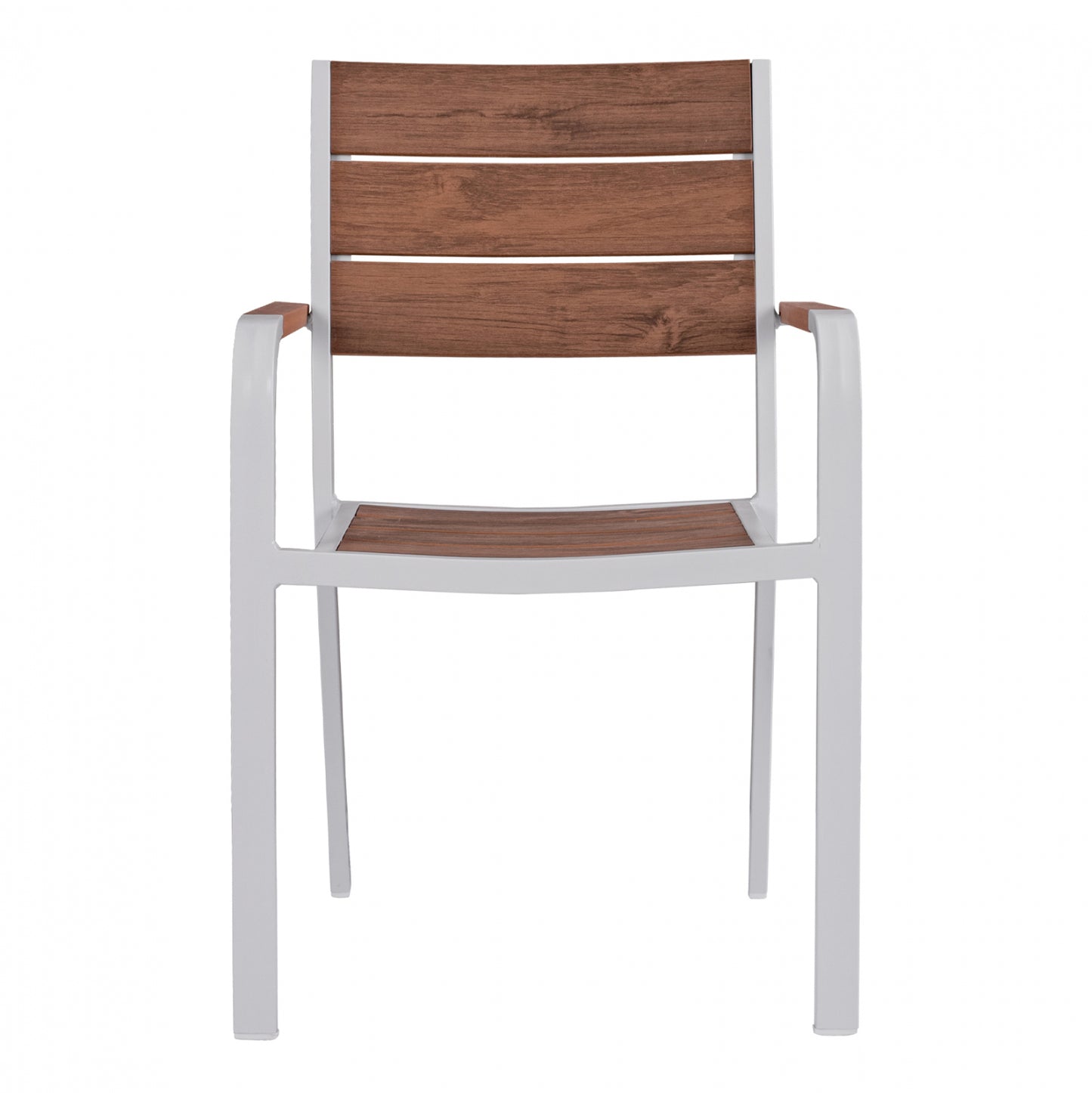 SAGA ALUMINUM ARMCHAIR WHITE WITH POLYWOOD 55x56x85