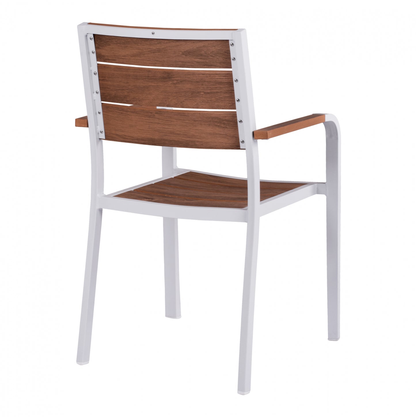 SAGA ALUMINUM ARMCHAIR WHITE WITH POLYWOOD 55x56x85