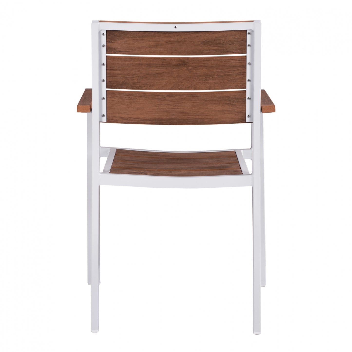 SAGA ALUMINUM ARMCHAIR WHITE WITH POLYWOOD 55x56x85