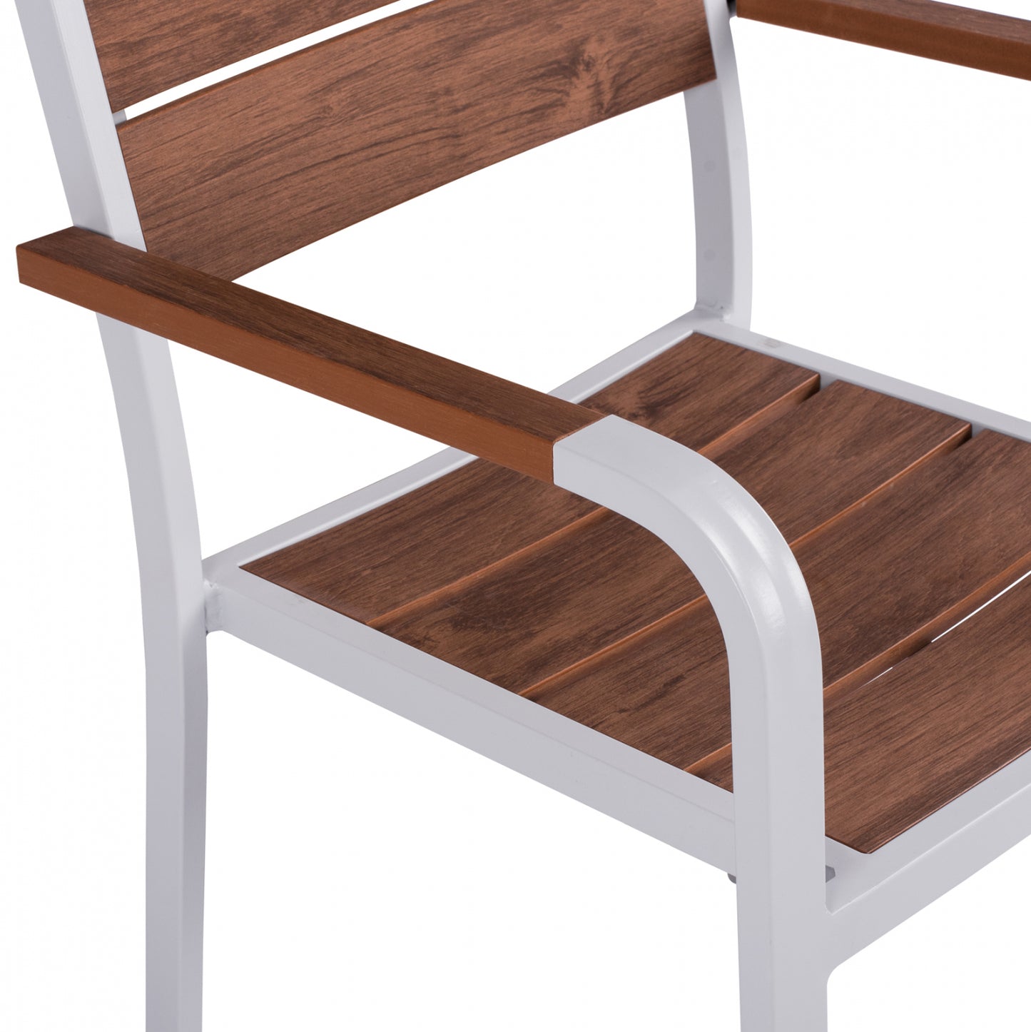 SAGA ALUMINUM ARMCHAIR WHITE WITH POLYWOOD 55x56x85