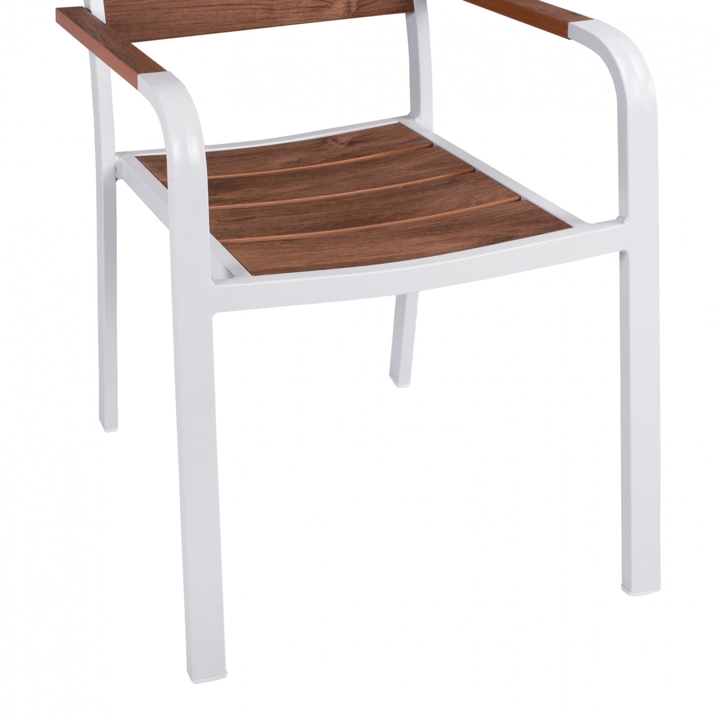 SAGA ALUMINUM ARMCHAIR WHITE WITH POLYWOOD 55x56x85