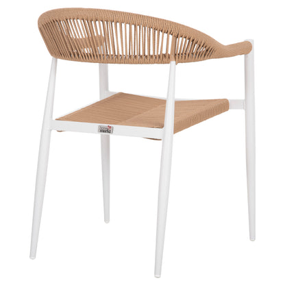 ΠΟΛΥΘΡΟΝΑ ΑΛΟΥΜΙΝΙΟΥ GRET ΛΕΥΚΗ PE RATTAN ΜΠΕΖ 56x55,5x78
