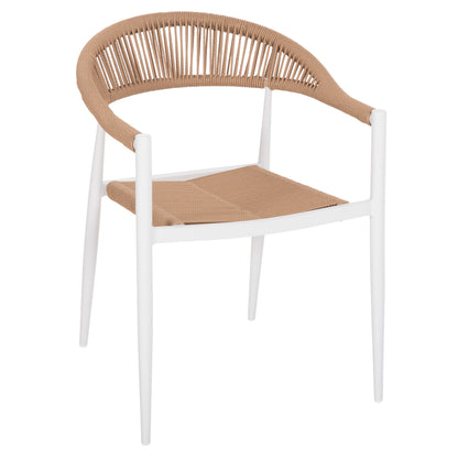 ΠΟΛΥΘΡΟΝΑ ΑΛΟΥΜΙΝΙΟΥ GRET ΛΕΥΚΗ PE RATTAN ΜΠΕΖ 56x55,5x78