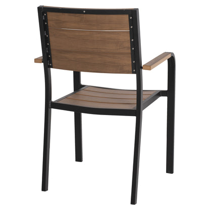 ΠΟΛΥΘΡΟΝΑ ΑΛΟΥΜΙΝΙΟΥ SAGA ΜΑΥΡΗ ΜΕ POLYWOOD 56x55x85,5