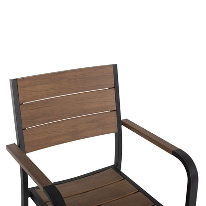 ΠΟΛΥΘΡΟΝΑ ΑΛΟΥΜΙΝΙΟΥ SAGA ΜΑΥΡΗ ΜΕ POLYWOOD 56x55x85,5