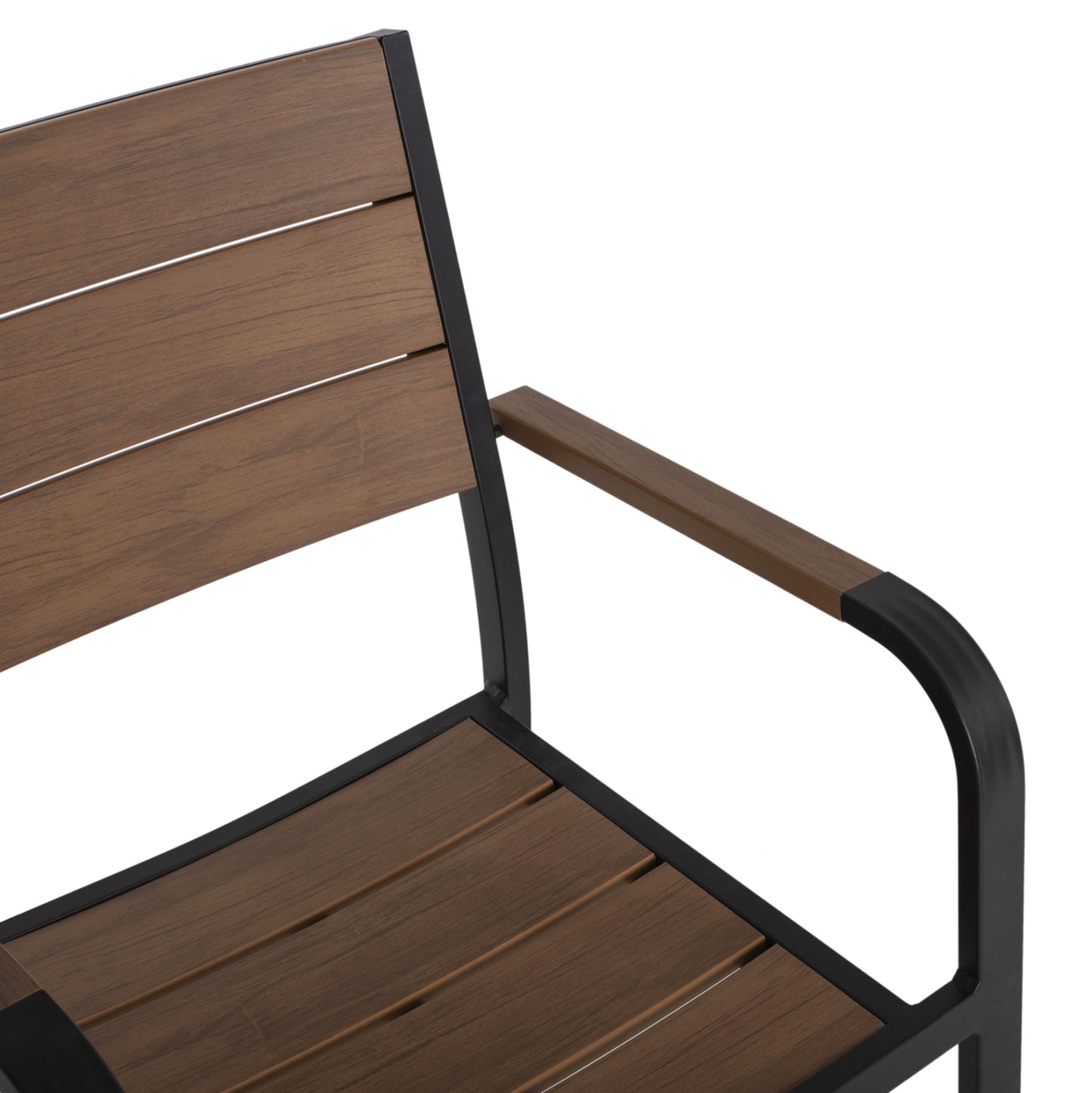 ΠΟΛΥΘΡΟΝΑ ΑΛΟΥΜΙΝΙΟΥ SAGA ΜΑΥΡΗ ΜΕ POLYWOOD 56x55x85,5
