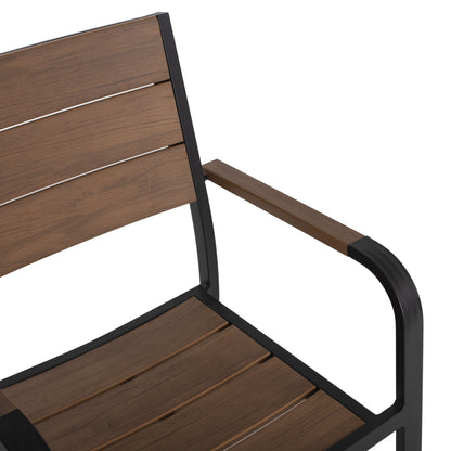 ΠΟΛΥΘΡΟΝΑ ΑΛΟΥΜΙΝΙΟΥ SAGA ΜΑΥΡΗ ΜΕ POLYWOOD 56x55x85,5
