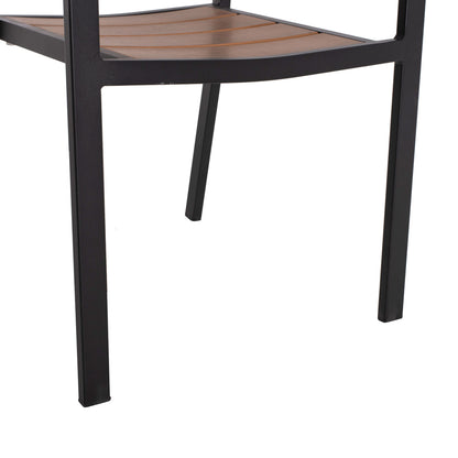 ΠΟΛΥΘΡΟΝΑ ΑΛΟΥΜΙΝΙΟΥ SAGA ΜΑΥΡΗ ΜΕ POLYWOOD 56x55x85,5