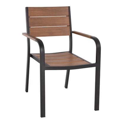 ΠΟΛΥΘΡΟΝΑ ΑΛΟΥΜΙΝΙΟΥ SAGA ΜΑΥΡΗ ΜΕ POLYWOOD 56x55x85,5