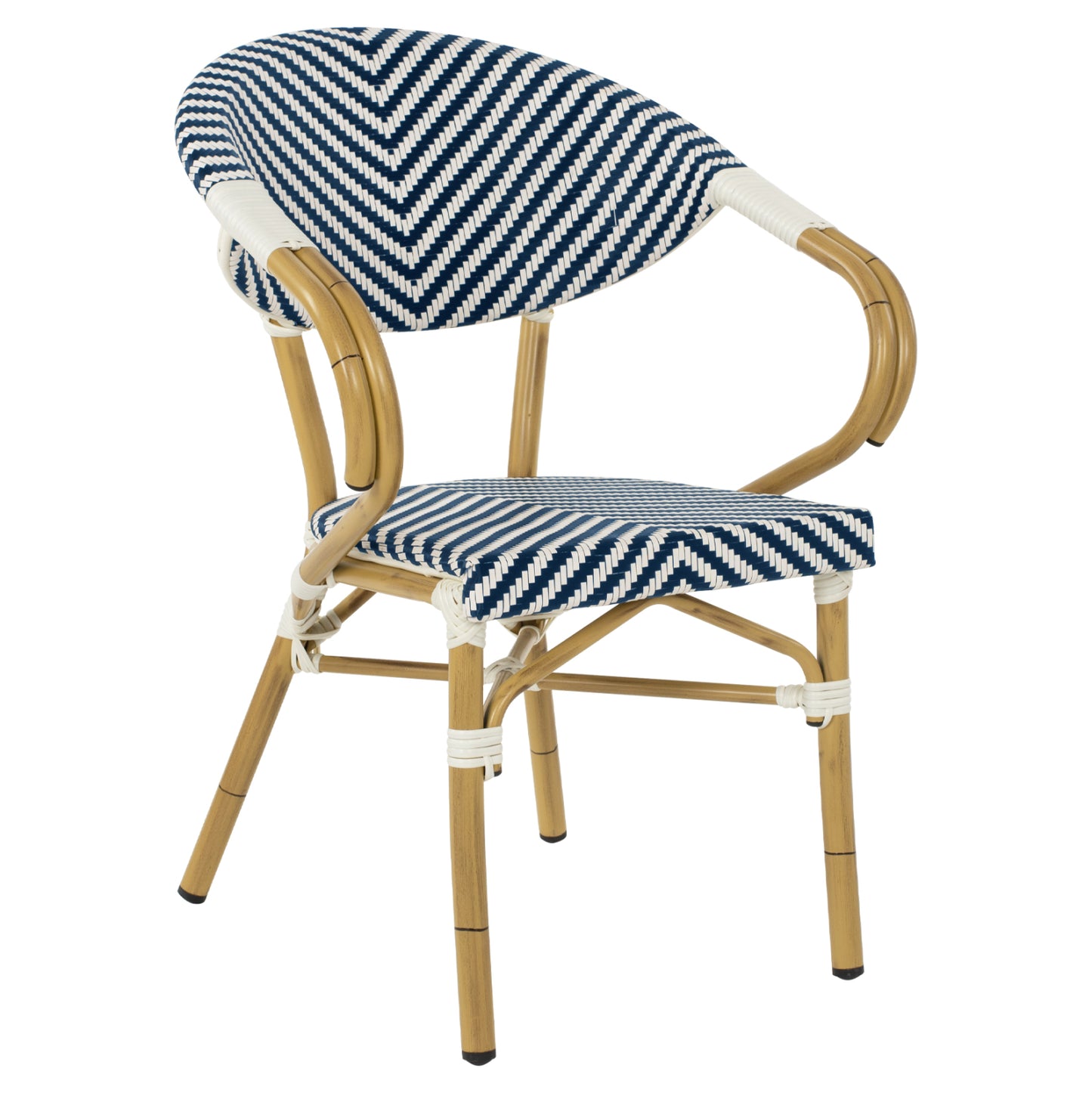 BAMBOO LOOK ARMCHAIR BLUE WHITE 59x56x82