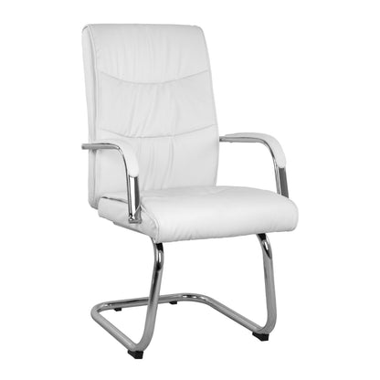 JACOB ARMCHAIR WHITE PU WITH CHROME BASE 57x73.5x96