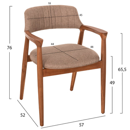 ΠΟΛΥΘΡΟΝΑ JAMES TEAK WOOD ΜΕ ΣΑΜΠΑΝΙ ΥΦΑΣΜΑ 57x52x76