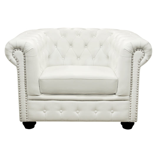 ΠΟΛΥΘΡΟΝΑ T. CHESTERFIELD POLINA PU ΛΕΥΚΟ ΜΑΤ 110x90x73