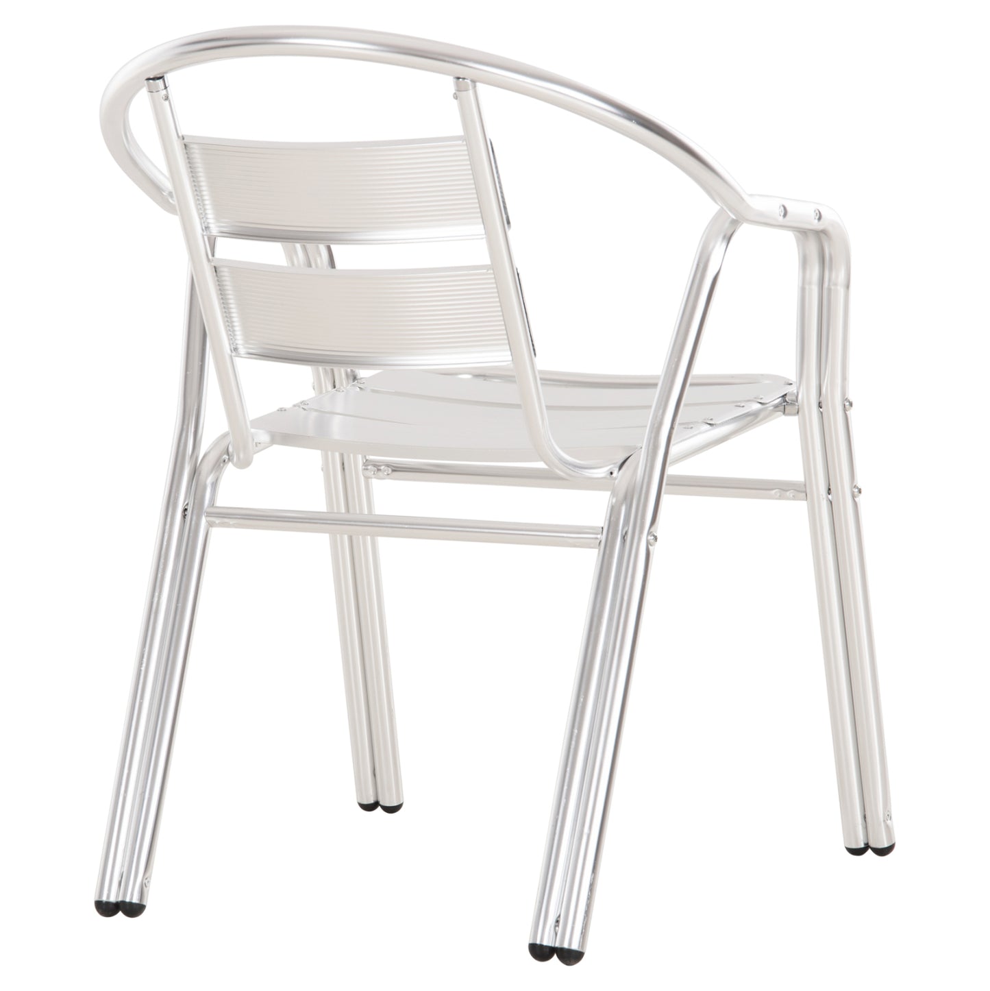 ARMCHAIR MORIS ALUMINUM IN SILVER DOUBLE FRAME WITH SLATS 58x62x75