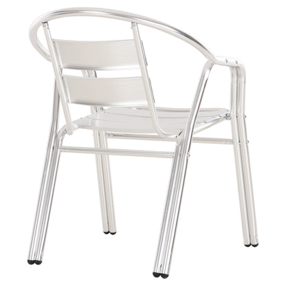 ARMCHAIR MORIS ALUMINUM IN SILVER DOUBLE FRAME WITH SLATS 58x62x75