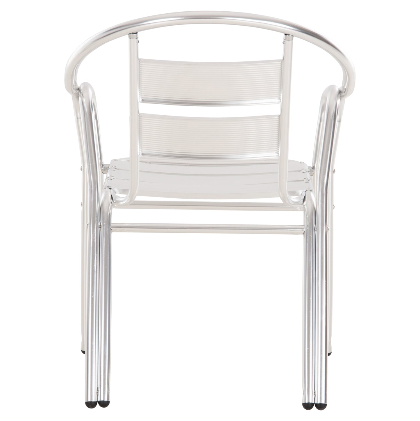 ARMCHAIR MORIS ALUMINUM IN SILVER DOUBLE FRAME WITH SLATS 58x62x75