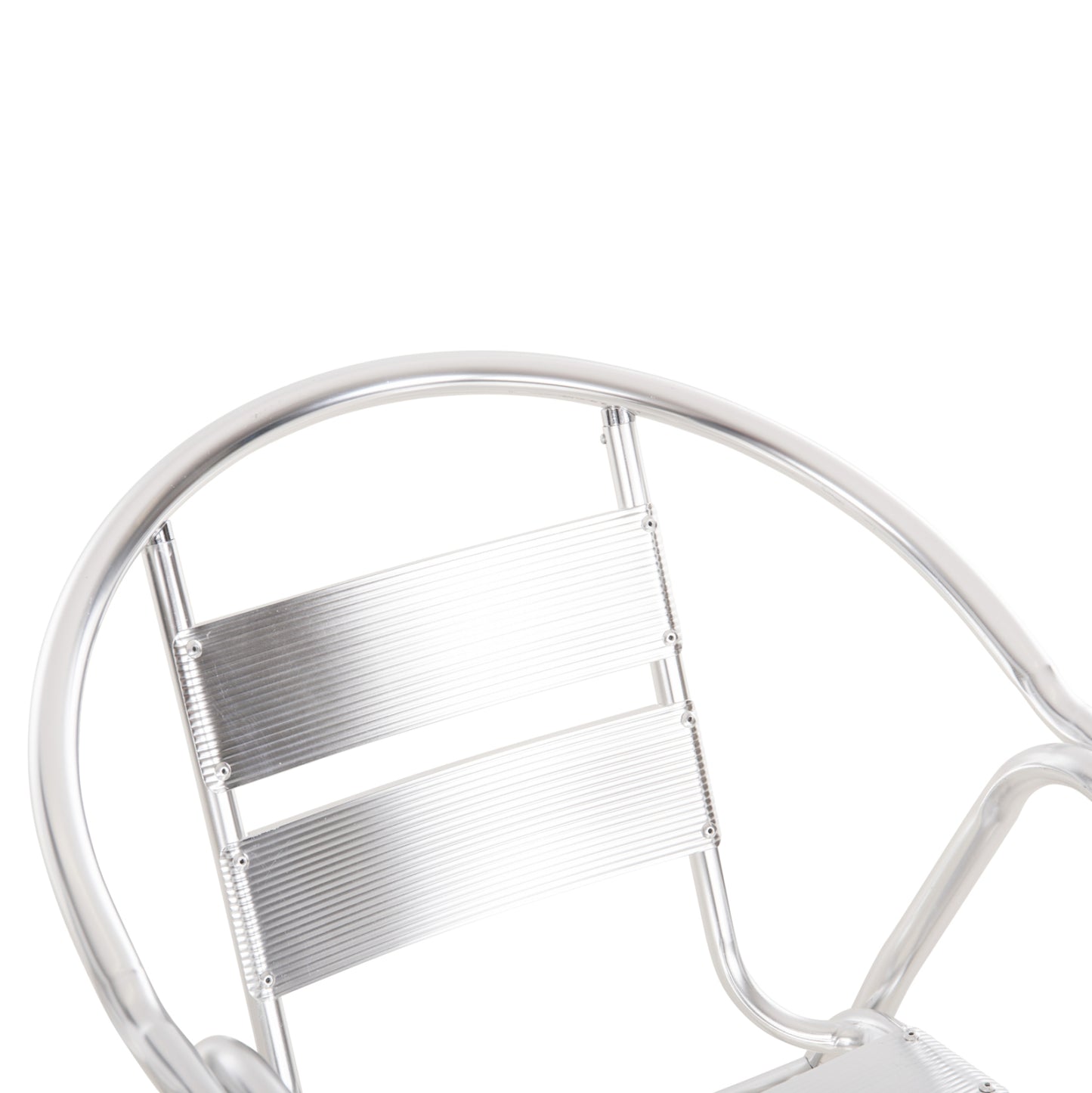 ARMCHAIR MORIS ALUMINUM IN SILVER DOUBLE FRAME WITH SLATS 58x62x75