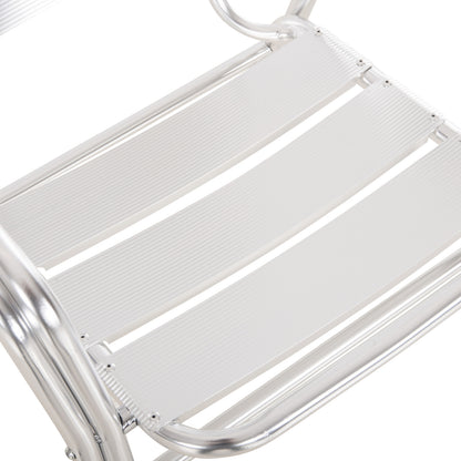 ARMCHAIR MORIS ALUMINUM IN SILVER DOUBLE FRAME WITH SLATS 58x62x75