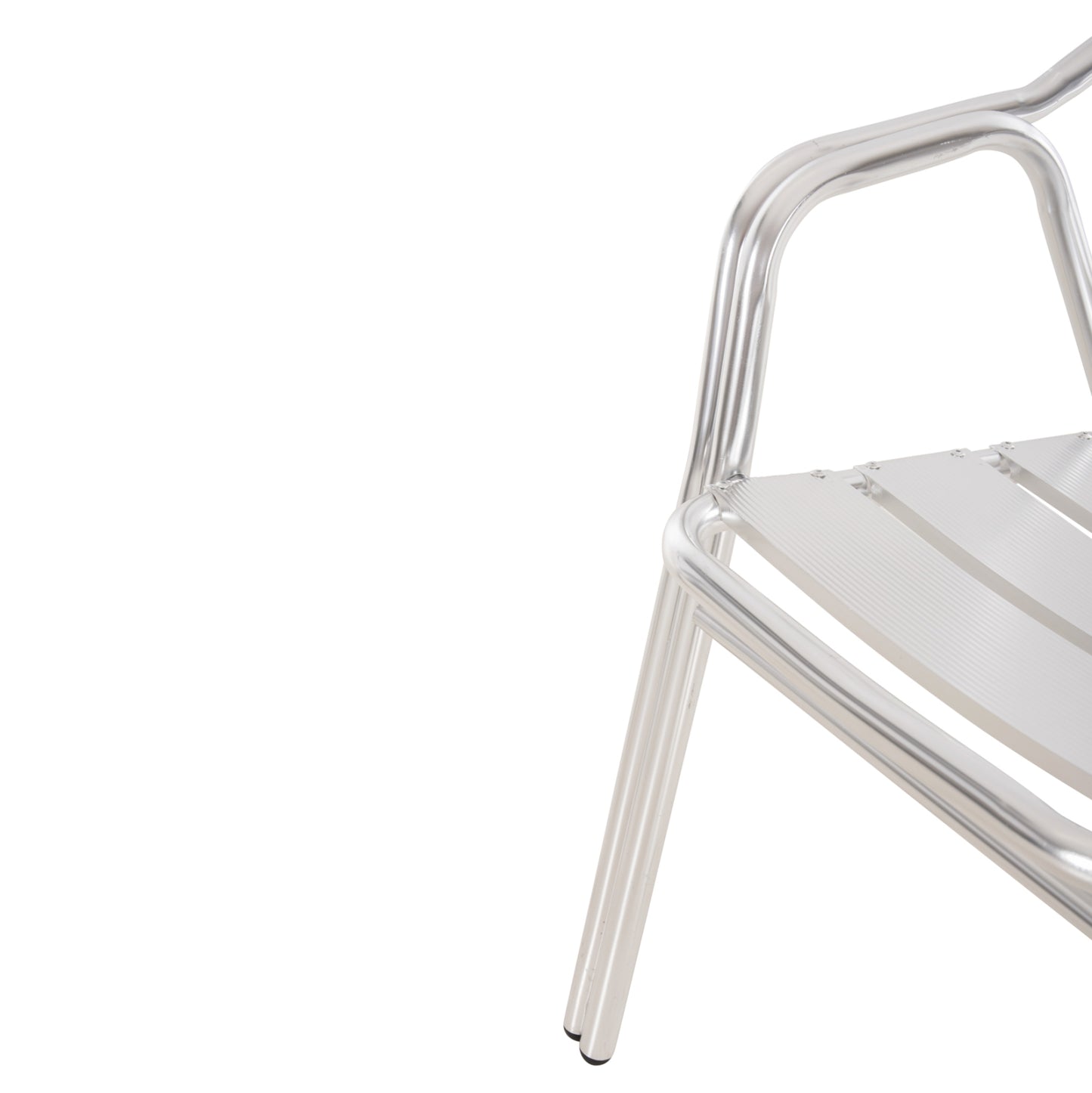 ARMCHAIR MORIS ALUMINUM IN SILVER DOUBLE FRAME WITH SLATS 58x62x75