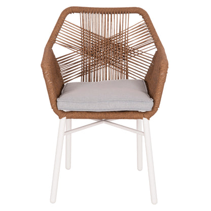 ΠΟΛΥΘΡΟΝΑ TOPIN ΑΛΟΥΜΙΝΙΟ ΛΕΥΚΟ P.E. RATTAN ΜΠΕΖ 59x63x81