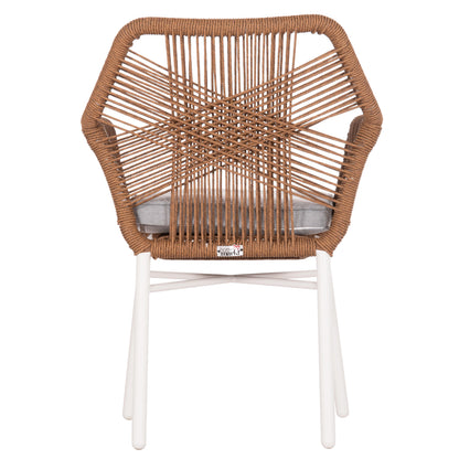 ΠΟΛΥΘΡΟΝΑ TOPIN ΑΛΟΥΜΙΝΙΟ ΛΕΥΚΟ P.E. RATTAN ΜΠΕΖ 59x63x81
