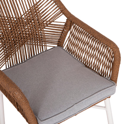 ΠΟΛΥΘΡΟΝΑ TOPIN ΑΛΟΥΜΙΝΙΟ ΛΕΥΚΟ P.E. RATTAN ΜΠΕΖ 59x63x81