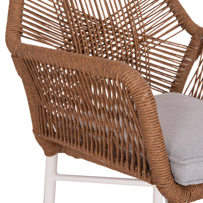 ΠΟΛΥΘΡΟΝΑ TOPIN ΑΛΟΥΜΙΝΙΟ ΛΕΥΚΟ P.E. RATTAN ΜΠΕΖ 59x63x81