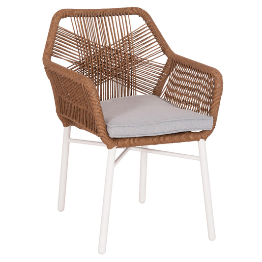 ΠΟΛΥΘΡΟΝΑ TOPIN ΑΛΟΥΜΙΝΙΟ ΛΕΥΚΟ P.E. RATTAN ΜΠΕΖ 59x63x81