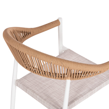 ΠΟΛΥΘΡΟΝΑ BERG ΑΛΟΥΜΙΝΙΟ & TEXTILENE ΛΕΥΚΟ P.E. TWISTED RATTAN 55x56x79