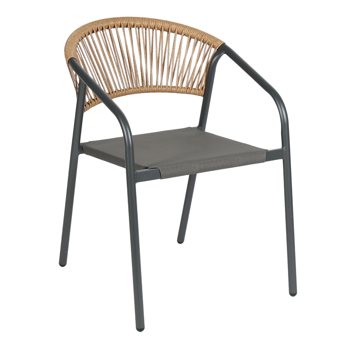 ΠΟΛΥΘΡΟΝΑ HOMAN ΓΚΡΙ ΜΕΤΑΛΛΟ & TEXTILENE ΜΠΕΖ P.E. RATTAN 53x58x75