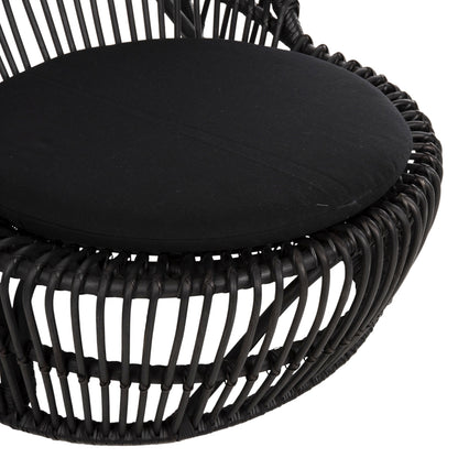 ΠΟΛΥΘΡΟΝΑ ENTROPY ΦΥΣΙΚΟ RATTAN ΜΕ ΜΑΞΙΛΑΡΙ-ΜΑΥΡΟ 80x97x85